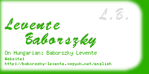 levente baborszky business card